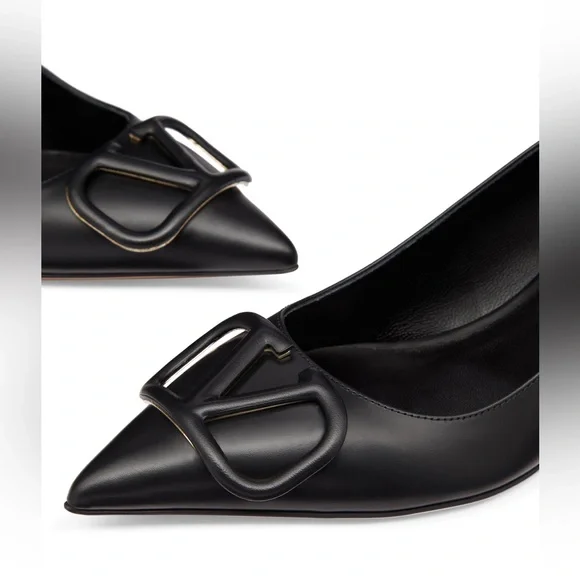 VALENTINO GARAVANI VLOGO LETHER HEELS - Picture 10 of 13